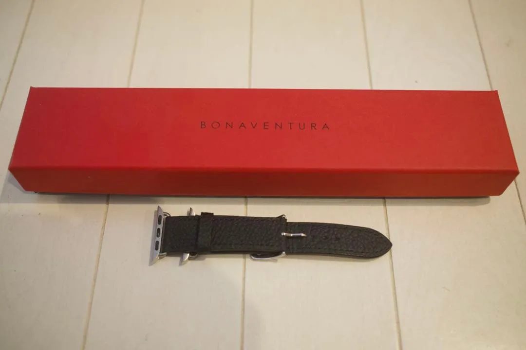 Bonaventura dây da apple watch màu đen