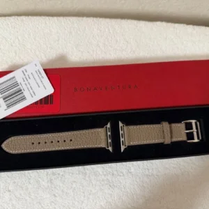 Bonaventura dây đeo bằng da apple watch etaupe