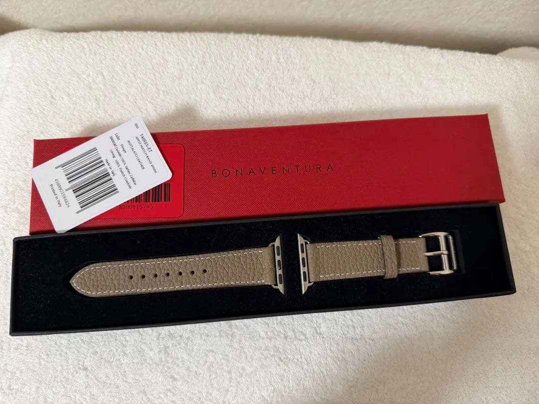 Bonaventura dây đeo bằng da apple watch etaupe