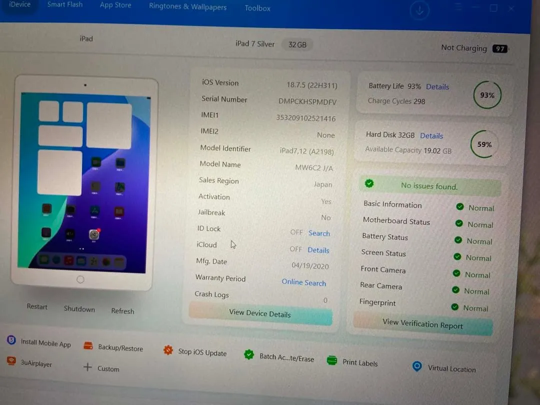 Apple ipad thế hệ thứ 7 32gb sim dung lượng pin còn 93% - Ảnh 4