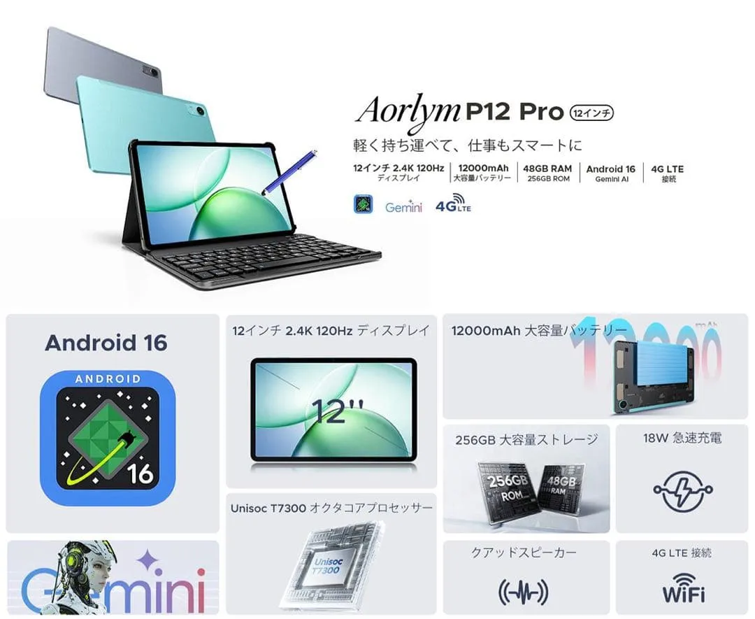 Máy tính bảng android aorlym p12 pro - Ảnh 2