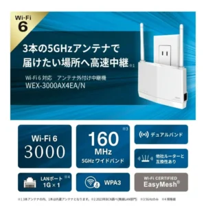 Bộ lặp wifi6 buffalo wex3000ax4ea/n anten ngoài - Ảnh 7
